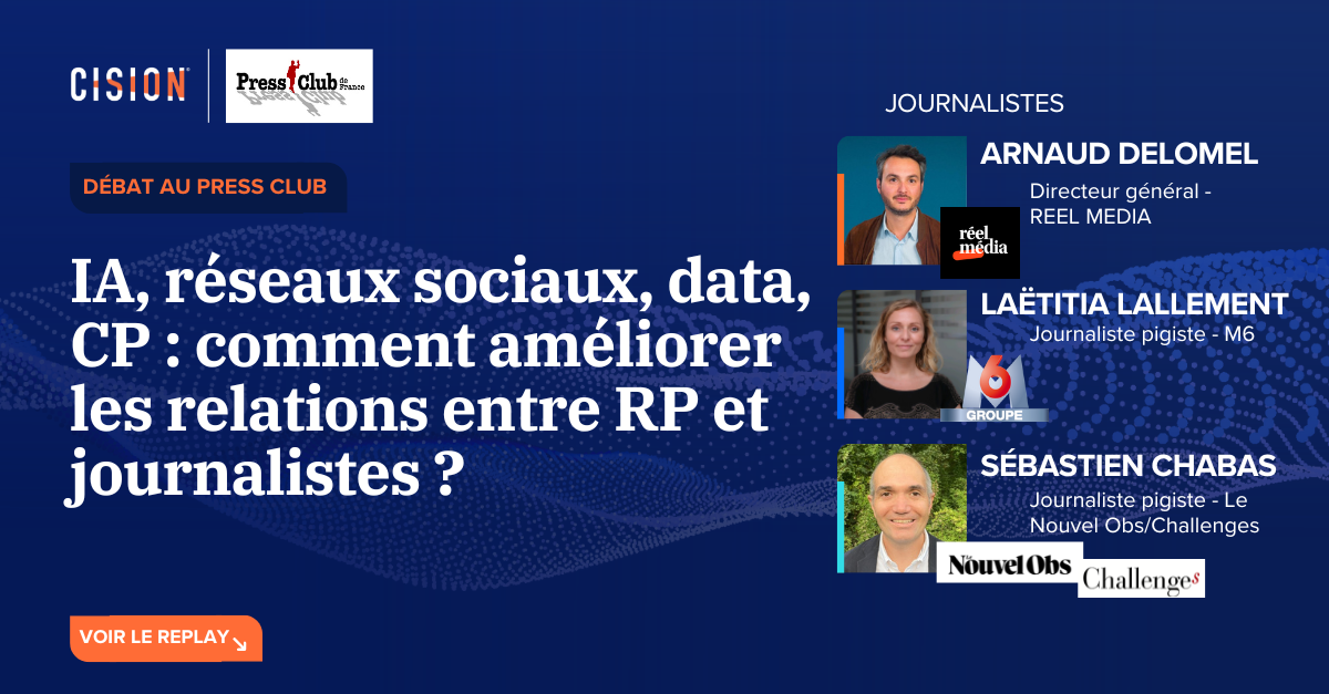 Débat du Press Club : IA, réseaux sociaux, data, CP : comment améliorer les relations entre RP et journalistes ? Débat du Press Club : IA, réseaux sociaux, data, CP : comment améliorer les relations entre RP et journalistes ?